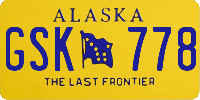AK license plate GSK778