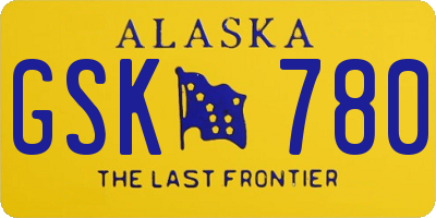 AK license plate GSK780