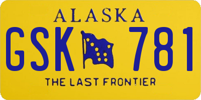 AK license plate GSK781