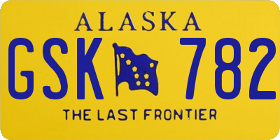 AK license plate GSK782