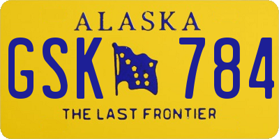 AK license plate GSK784