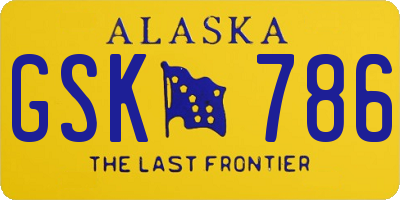 AK license plate GSK786