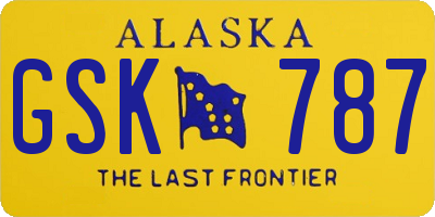 AK license plate GSK787