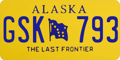 AK license plate GSK793