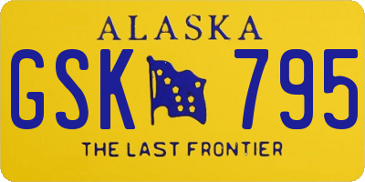 AK license plate GSK795