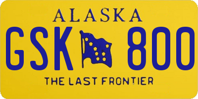 AK license plate GSK800