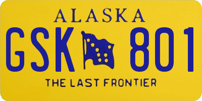 AK license plate GSK801