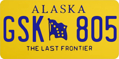 AK license plate GSK805