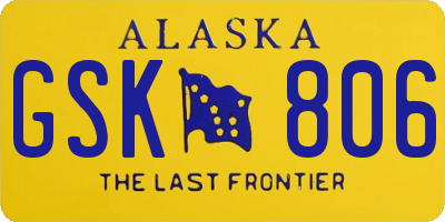 AK license plate GSK806