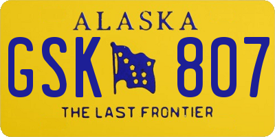 AK license plate GSK807