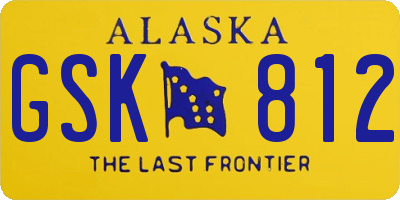 AK license plate GSK812