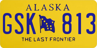 AK license plate GSK813