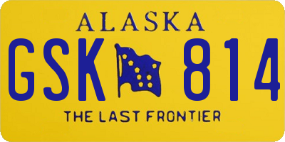 AK license plate GSK814