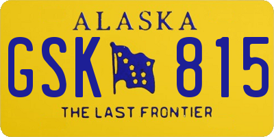 AK license plate GSK815