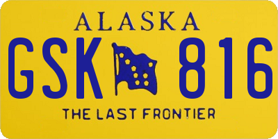 AK license plate GSK816