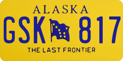 AK license plate GSK817