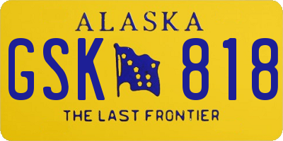 AK license plate GSK818