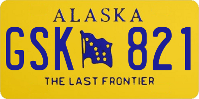 AK license plate GSK821