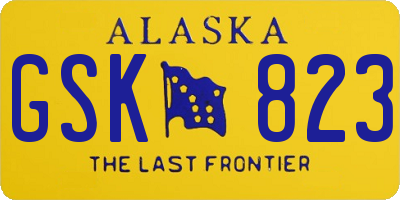 AK license plate GSK823