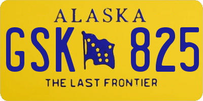 AK license plate GSK825