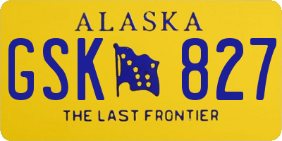 AK license plate GSK827