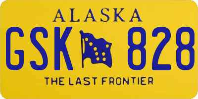 AK license plate GSK828