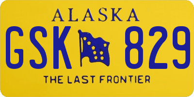 AK license plate GSK829