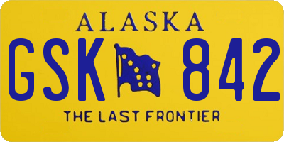 AK license plate GSK842