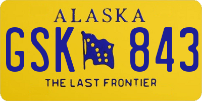 AK license plate GSK843