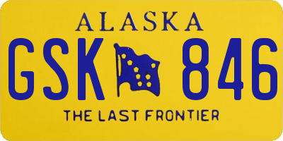 AK license plate GSK846