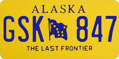 AK license plate GSK847