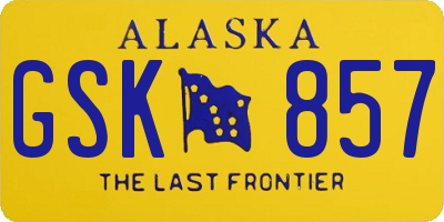 AK license plate GSK857