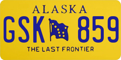 AK license plate GSK859