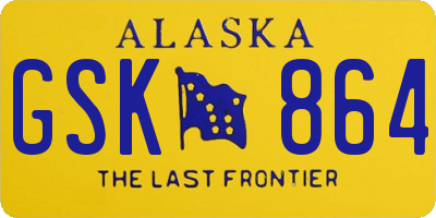 AK license plate GSK864