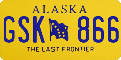 AK license plate GSK866