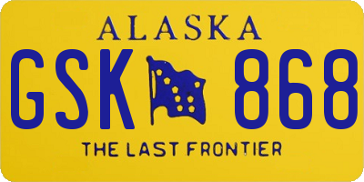 AK license plate GSK868