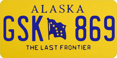 AK license plate GSK869