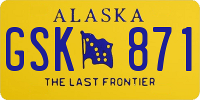 AK license plate GSK871