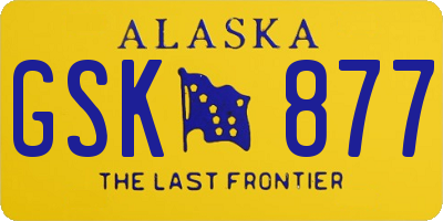AK license plate GSK877