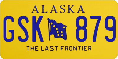 AK license plate GSK879