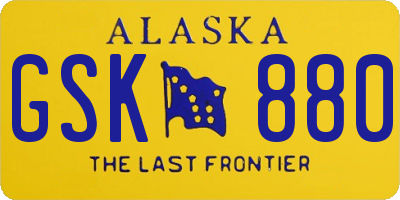 AK license plate GSK880