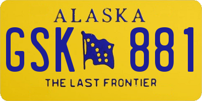 AK license plate GSK881