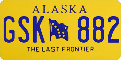 AK license plate GSK882