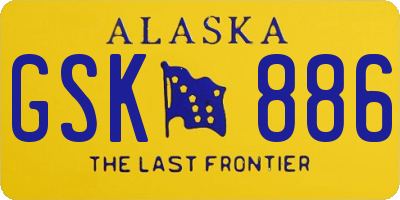 AK license plate GSK886