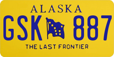 AK license plate GSK887