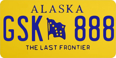 AK license plate GSK888