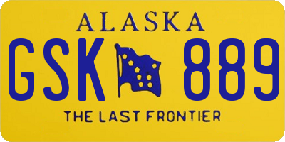 AK license plate GSK889