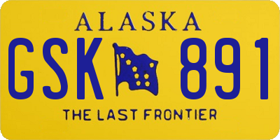 AK license plate GSK891