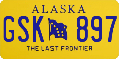 AK license plate GSK897