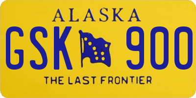 AK license plate GSK900